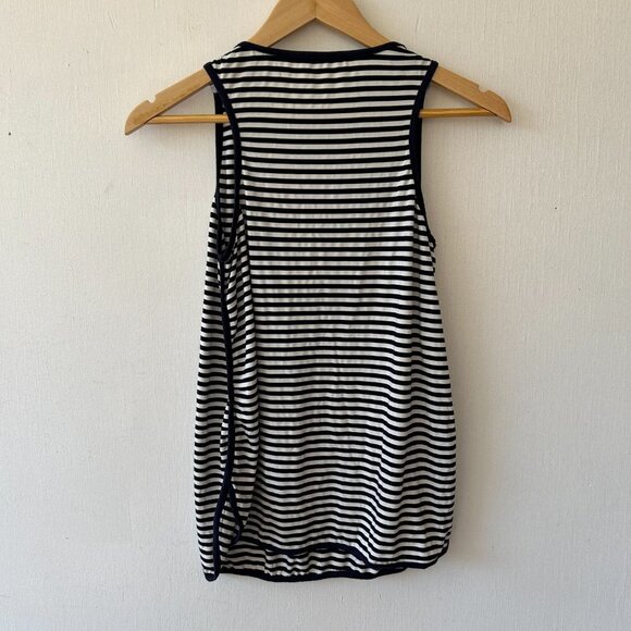 Ekouaer Tank Top Womens Small Blue Striped Nautical Scoop Neck - Picture 6 of 6